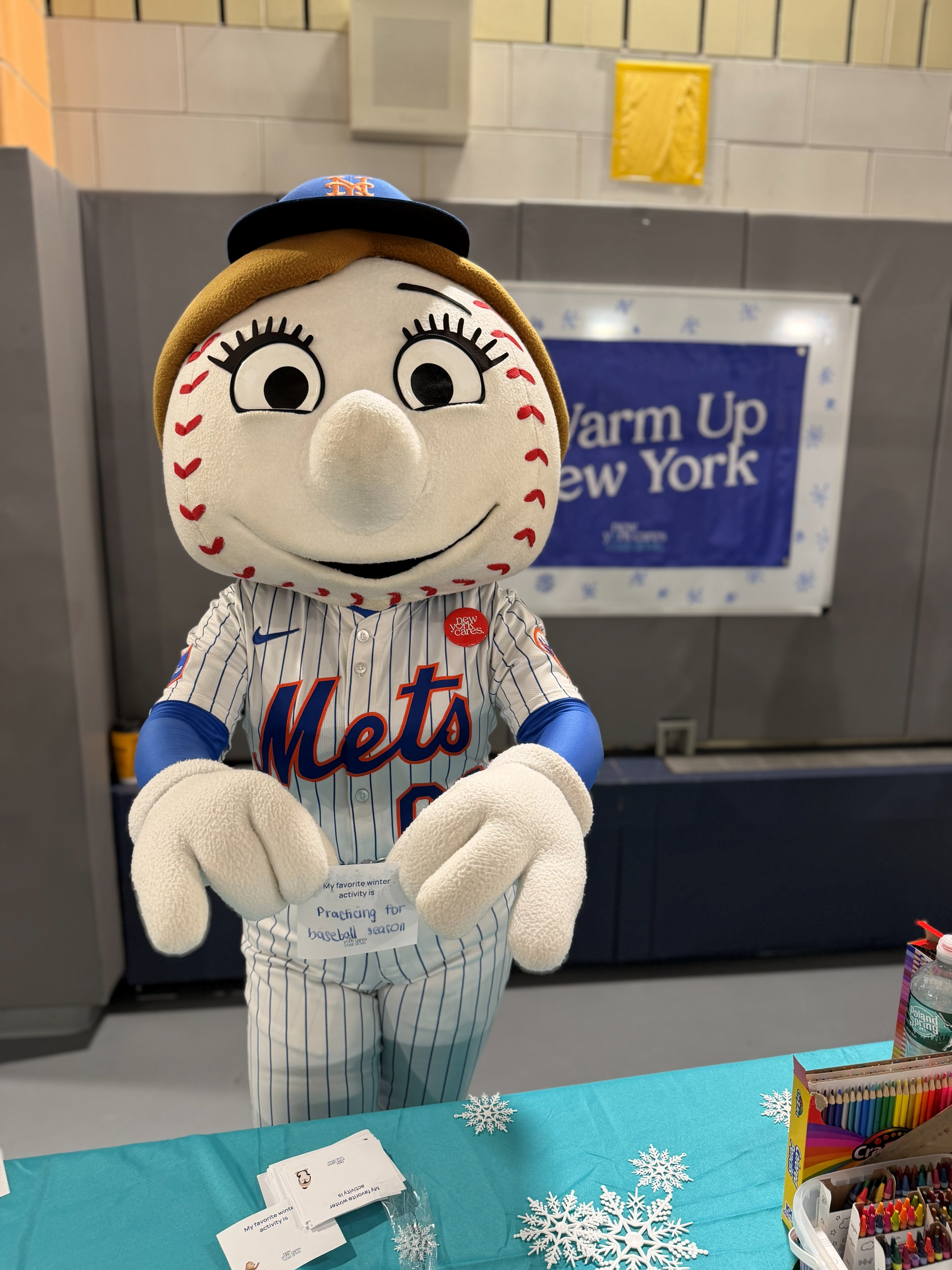 Mrs. Met at Coat Drive Kickoff